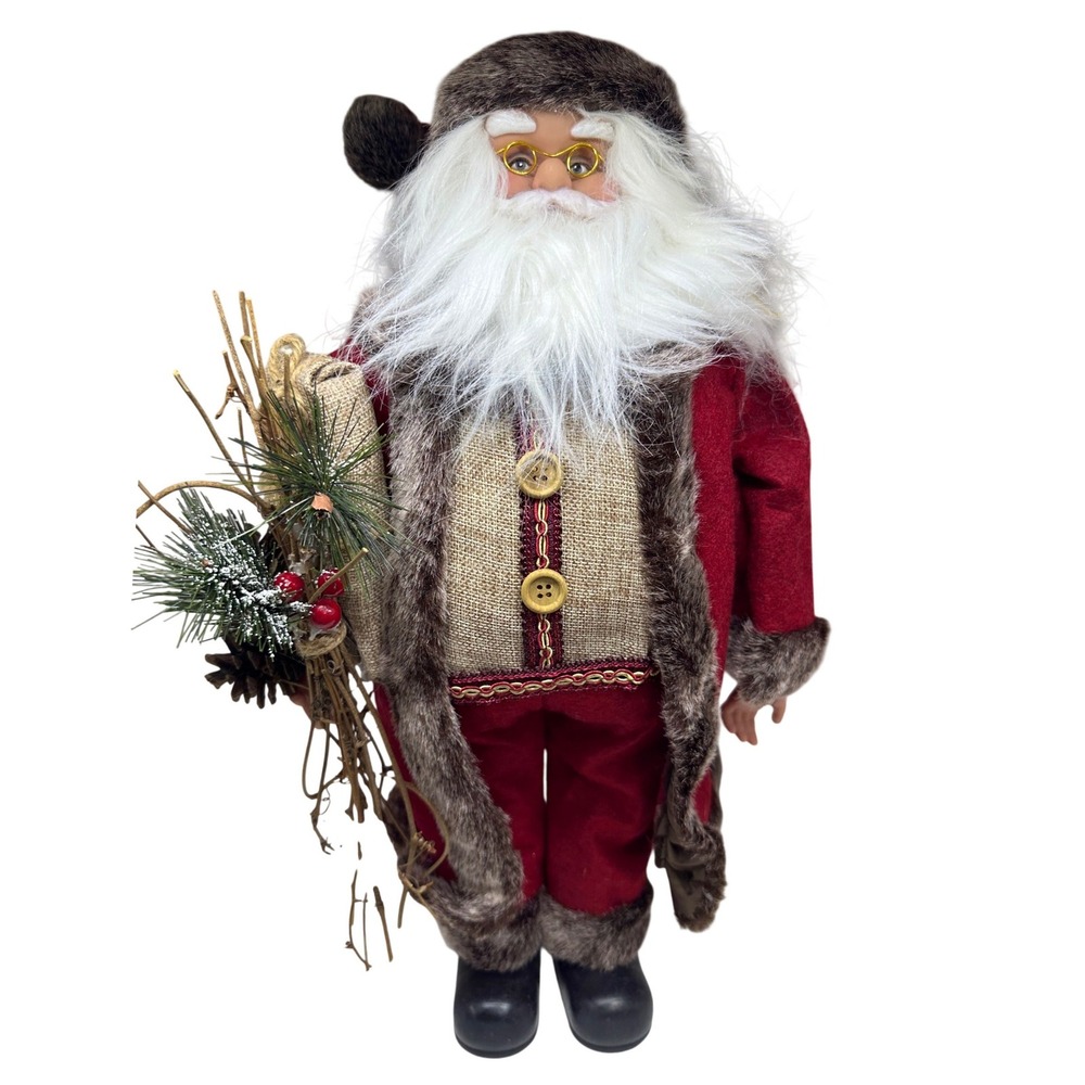 Delton Products Corp Standing Santa Claus Red Fine Collectibles Long Coat 18"